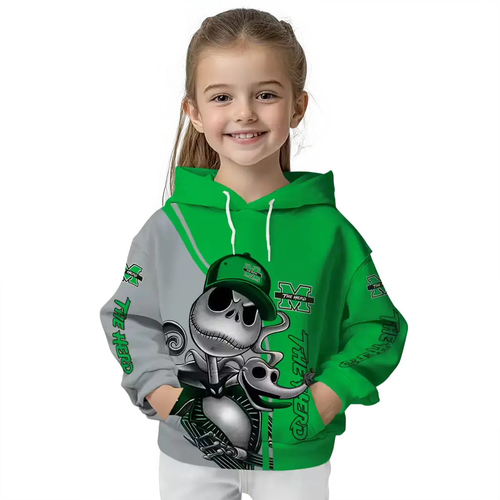 marshall thundering herd jack skellington green hoodie top rated marshall thundering herd jack skellington green hoodie top rated