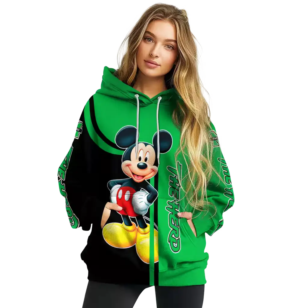 marshall thundering herd mickey mouse green black hoodie high quality marshall thundering herd mickey mouse green black hoodie high quality