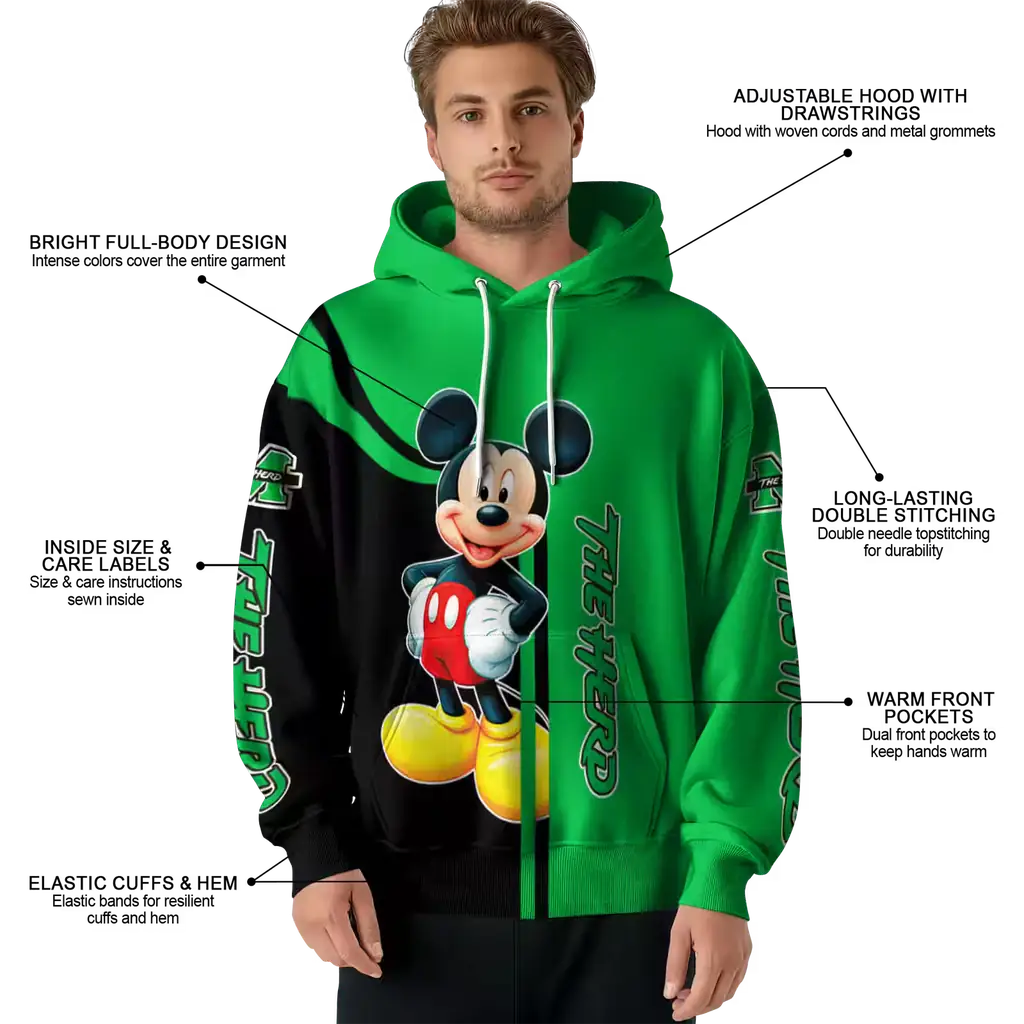 marshall thundering herd mickey mouse green black hoodie latest model marshall thundering herd mickey mouse green black hoodie latest model