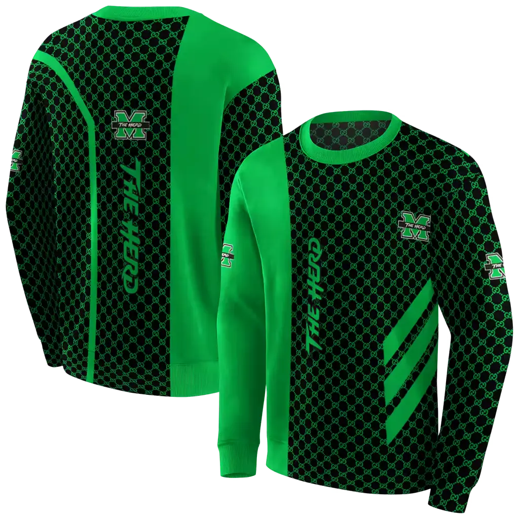 marshall thundering herd monogram pattern green hoodie premium grade marshall thundering herd monogram pattern green hoodie premium grade