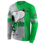 marshall thundering herd playful snoopy green hoodie best selling