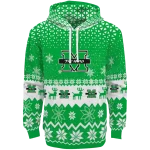 marshall thundering herd reindeer motif green hoodie best selling