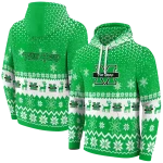 marshall thundering herd reindeer motif green hoodie best selling
