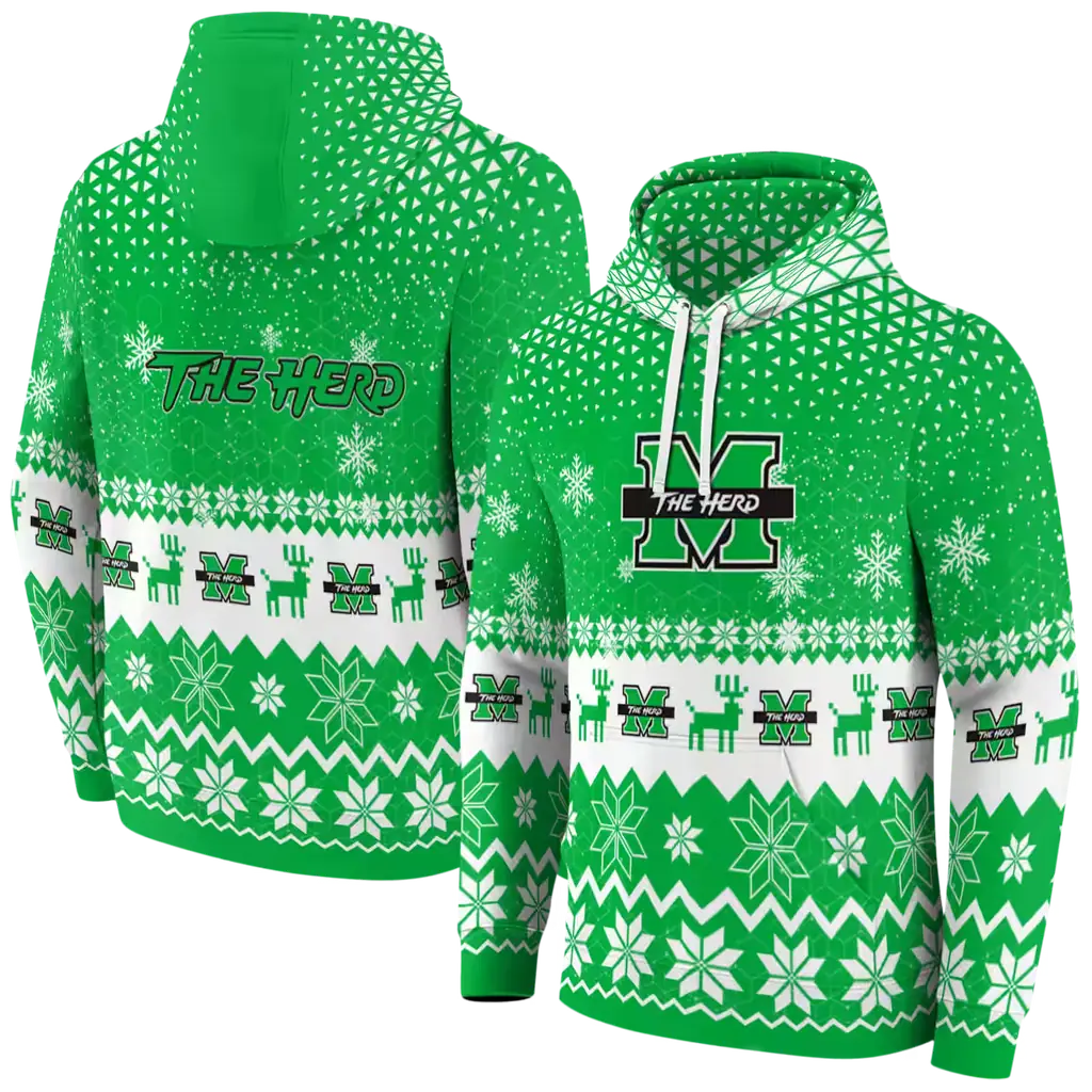 marshall thundering herd reindeer motif green hoodie fashion forward marshall thundering herd reindeer motif green hoodie fashion forward