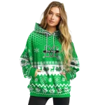 marshall thundering herd reindeer motif green hoodie best selling
