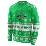 marshall thundering herd reindeer motif green hoodie best selling