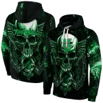 marshall thundering herd skull artwork green black hoodie best selling