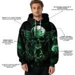 marshall thundering herd skull artwork green black hoodie best selling