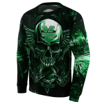 marshall thundering herd skull artwork green black hoodie best selling