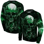 marshall thundering herd skull artwork green black hoodie best selling