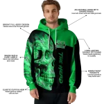 marshall thundering herd skull motif green black hoodie best selling
