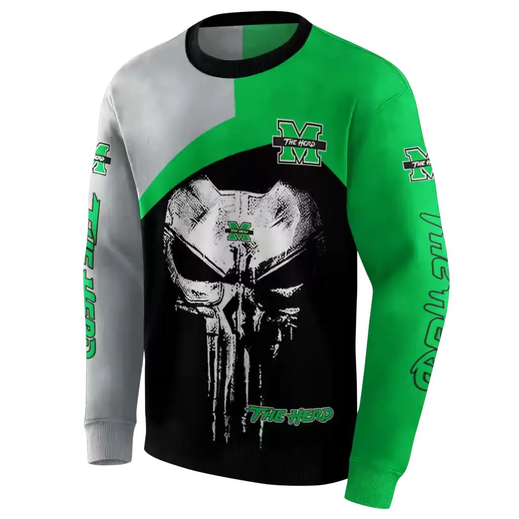 marshall thundering herd skull punisher gray black hoodie new arrival marshall thundering herd skull punisher gray black hoodie new arrival
