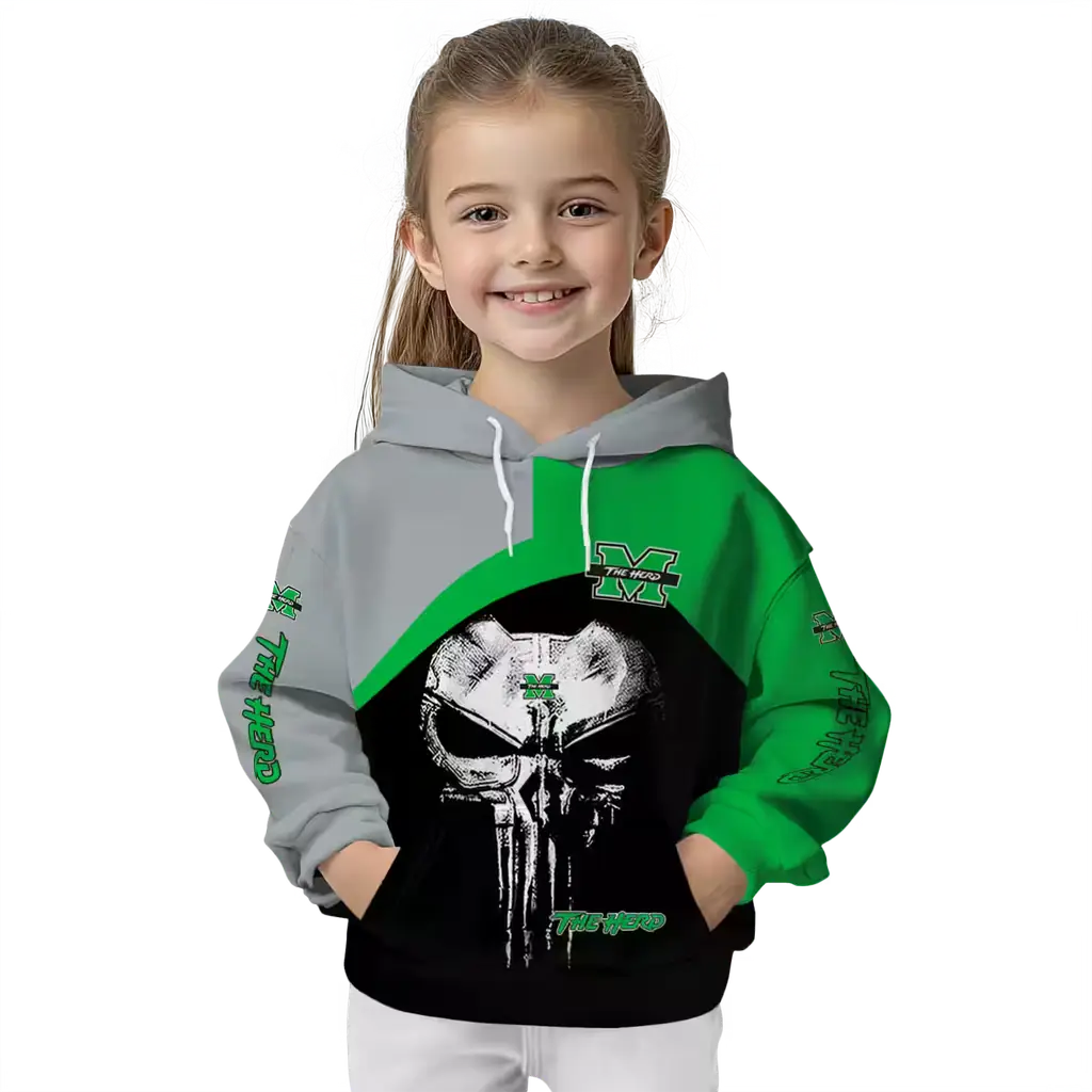marshall thundering herd skull punisher gray black hoodie top rated marshall thundering herd skull punisher gray black hoodie top rated