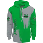 marshall thundering herd splatter effect green hoodie best selling