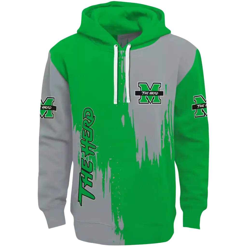 marshall thundering herd splatter effect green hoodie best selling marshall thundering herd splatter effect green hoodie best selling