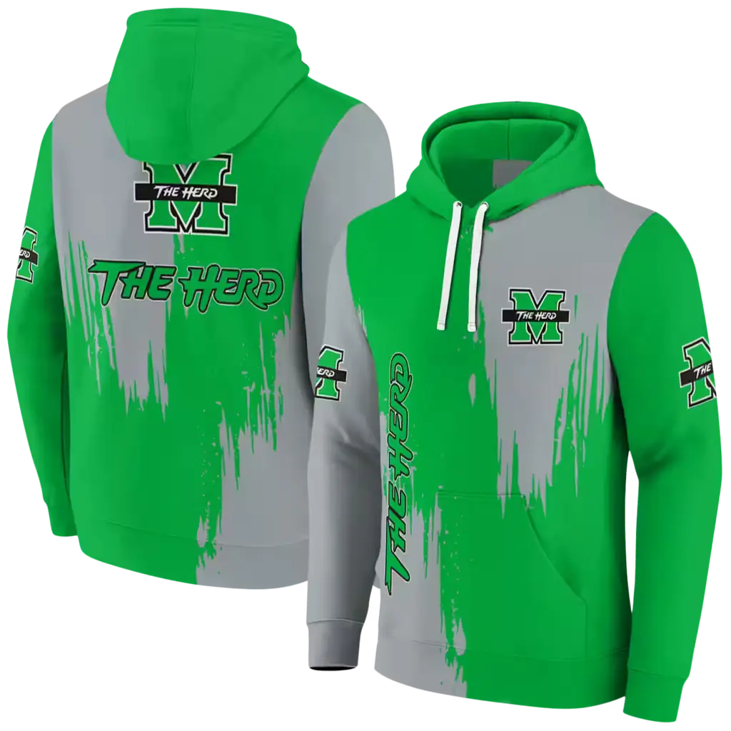 marshall thundering herd splatter effect green hoodie fashion forward marshall thundering herd splatter effect green hoodie fashion forward