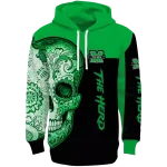marshall thundering herd sugar skull green black hoodie best selling