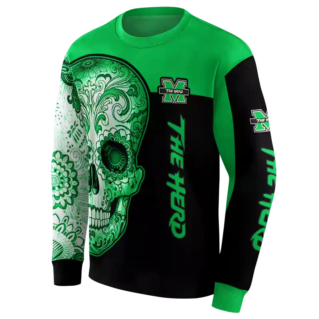 marshall thundering herd sugar skull green black hoodie new arrival marshall thundering herd sugar skull green black hoodie new arrival