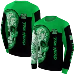 marshall thundering herd sugar skull green black hoodie best selling