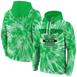 marshall thundering herd tie dye pattern green hoodie best selling