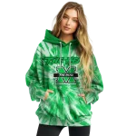 marshall thundering herd tie dye pattern green hoodie best selling