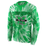 marshall thundering herd tie dye pattern green hoodie best selling