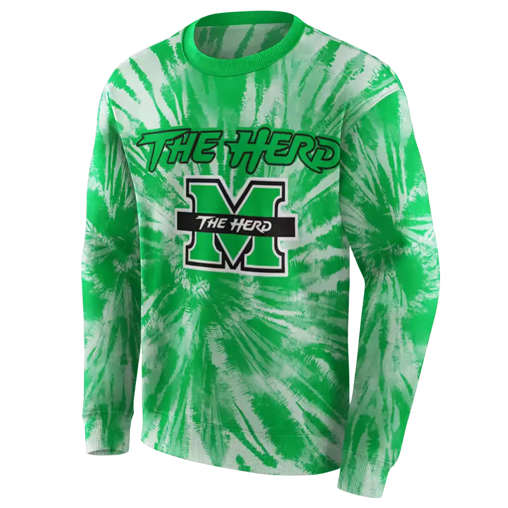 marshall thundering herd tie dye pattern green hoodie new arrival marshall thundering herd tie dye pattern green hoodie new arrival