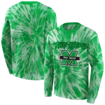 marshall thundering herd tie dye pattern green hoodie best selling