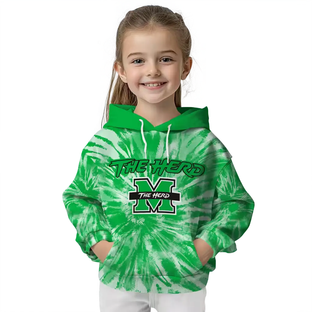 marshall thundering herd tie dye pattern green hoodie top rated marshall thundering herd tie dye pattern green hoodie top rated