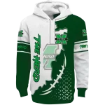 marshall thundering herd triangular pattern green white hoodie best selling