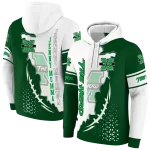 marshall thundering herd triangular pattern green white hoodie best selling