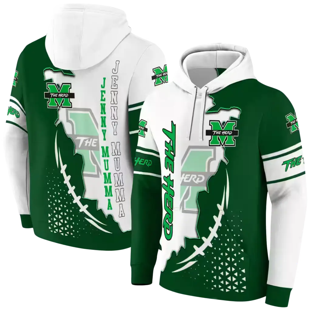 marshall thundering herd triangular pattern green white hoodie fashion forward marshall thundering herd triangular pattern green white hoodie fashion forward