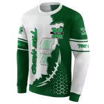 marshall thundering herd triangular pattern green white hoodie best selling