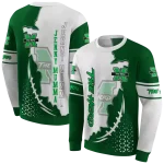marshall thundering herd triangular pattern green white hoodie best selling