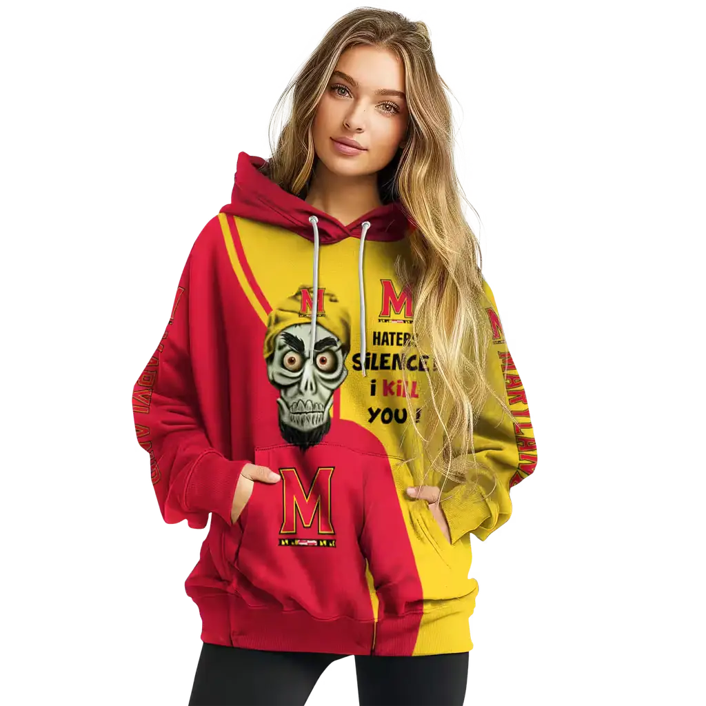 maryland terrapins achmed skull red hoodie high quality maryland terrapins achmed skull red hoodie high quality