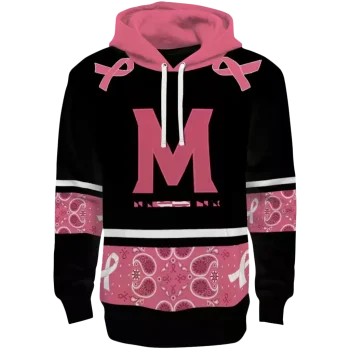 maryland terrapins awareness ribbon black pink hoodie best selling