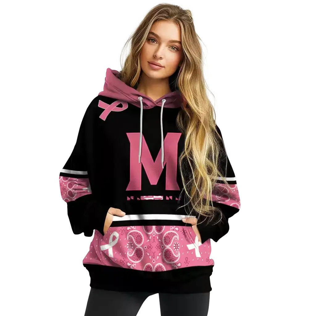 maryland terrapins awareness ribbon black pink hoodie high quality maryland terrapins awareness ribbon black pink hoodie high quality