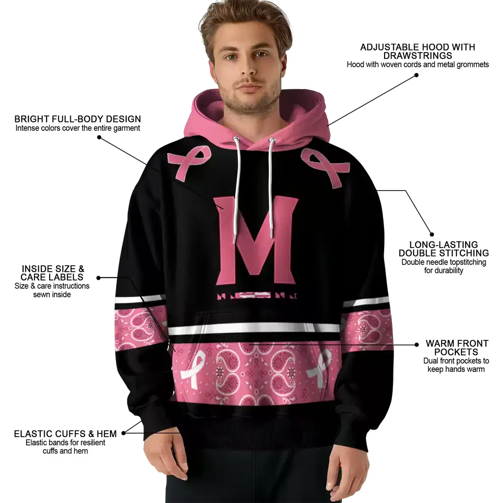 maryland terrapins awareness ribbon black pink hoodie latest model maryland terrapins awareness ribbon black pink hoodie latest model