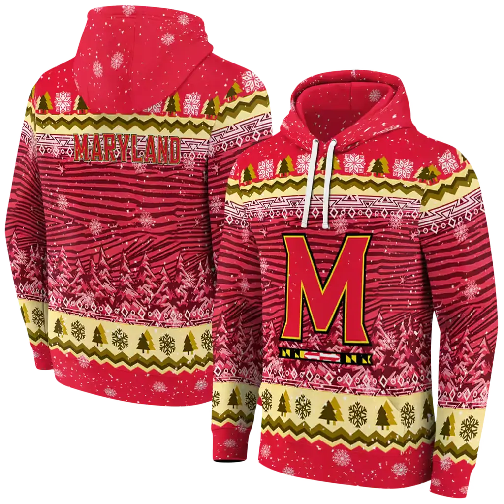maryland terrapins christmas trees red hoodie fashion forward maryland terrapins christmas trees red hoodie fashion forward