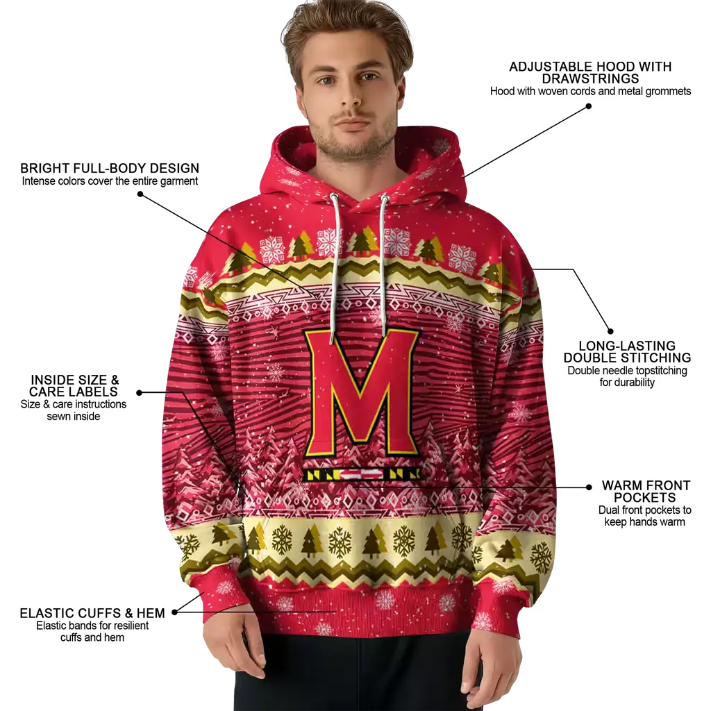 maryland terrapins christmas trees red hoodie latest model maryland terrapins christmas trees red hoodie latest model