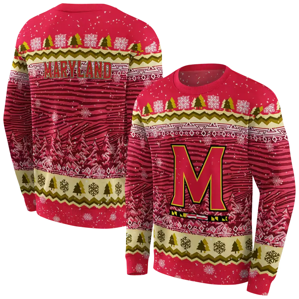 maryland terrapins christmas trees red hoodie premium grade maryland terrapins christmas trees red hoodie premium grade