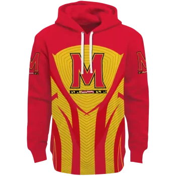 maryland terrapins concentric lines red black hoodie best selling