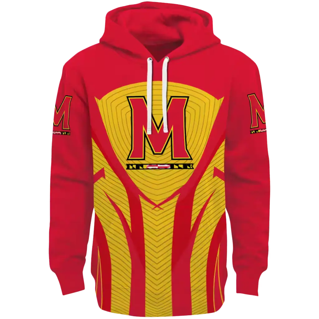 maryland terrapins concentric lines red black hoodie best selling maryland terrapins concentric lines red black hoodie best selling