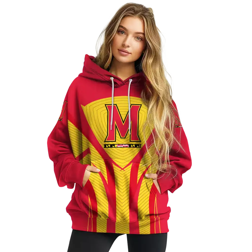 maryland terrapins concentric lines red black hoodie high quality maryland terrapins concentric lines red black hoodie high quality