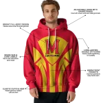 maryland terrapins concentric lines red black hoodie best selling