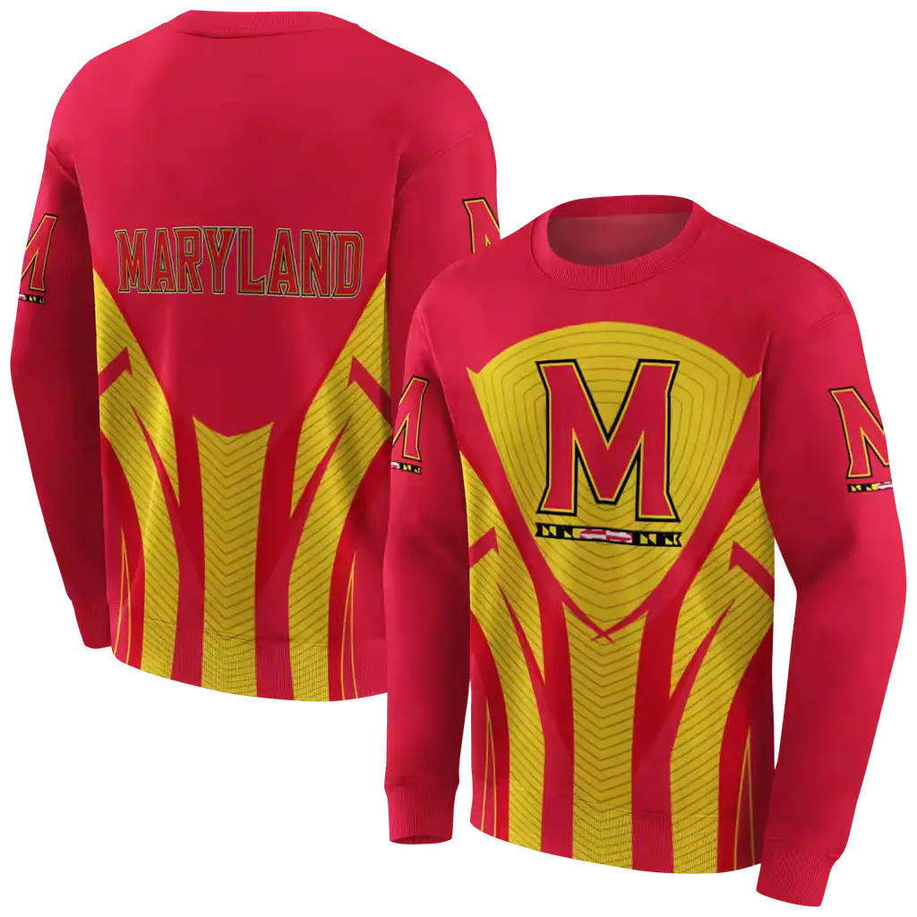 maryland terrapins concentric lines red black hoodie premium grade maryland terrapins concentric lines red black hoodie premium grade