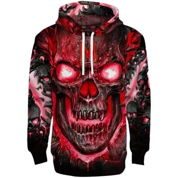 maryland terrapins demonic skull red black hoodie best selling