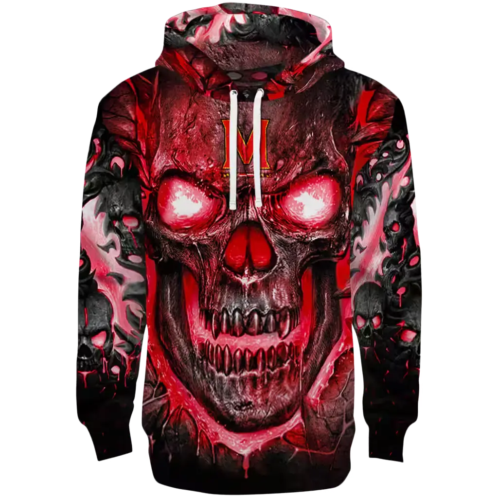 maryland terrapins demonic skull red black hoodie best selling maryland terrapins demonic skull red black hoodie best selling