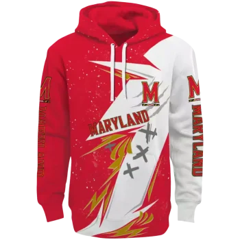 maryland terrapins dynamic slash red white hoodie best selling