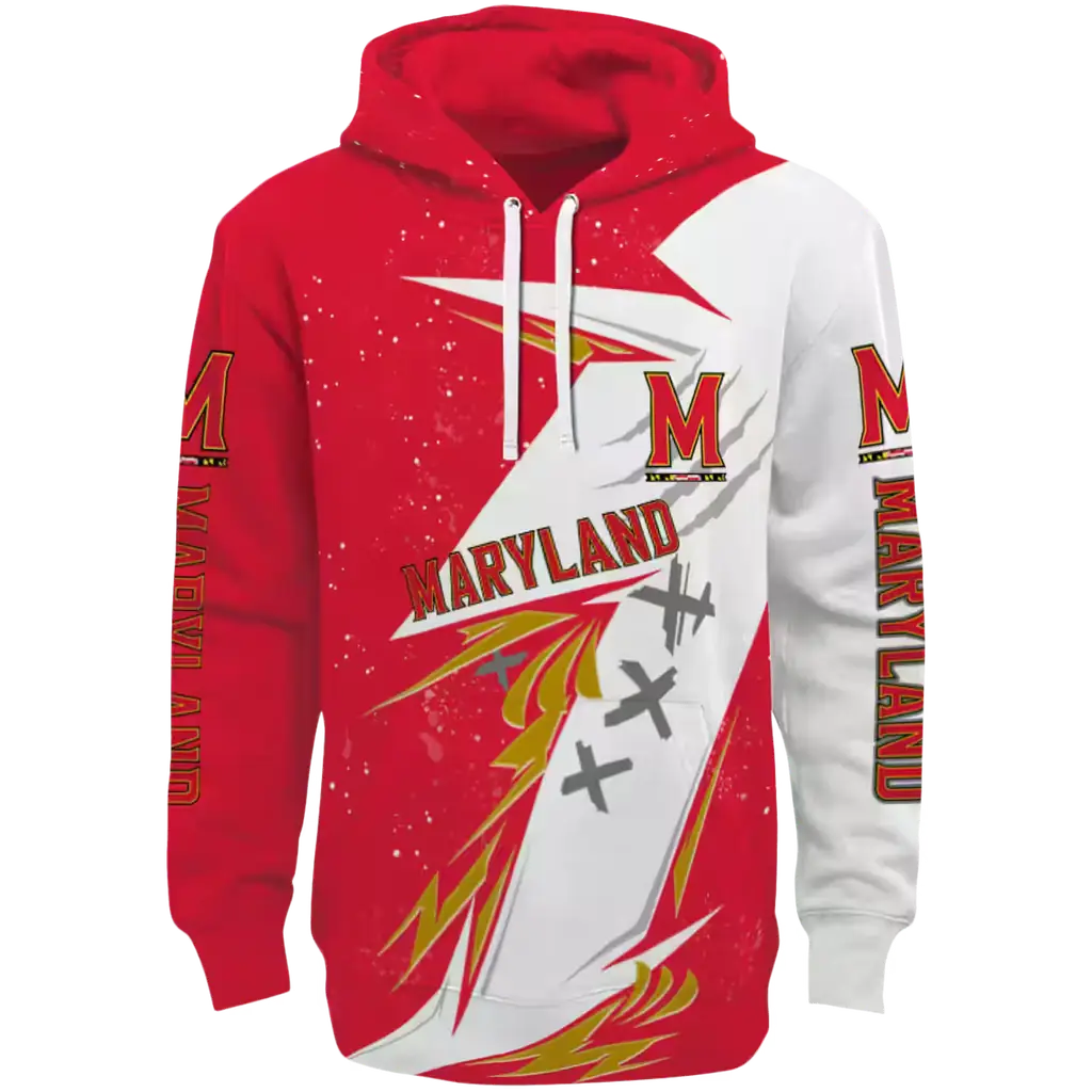 maryland terrapins dynamic slash red white hoodie best selling maryland terrapins dynamic slash red white hoodie best selling